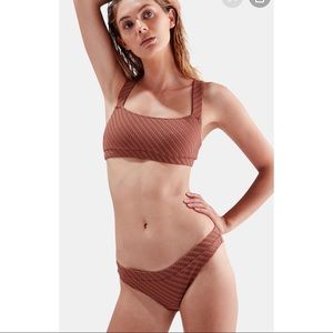 Solid & Striped Madison Toffee Basket Weave Bikini